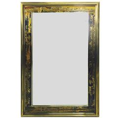 Acid-Etched Frame Beveled Mirror by Bernhard Rohne for Mastercraft 9