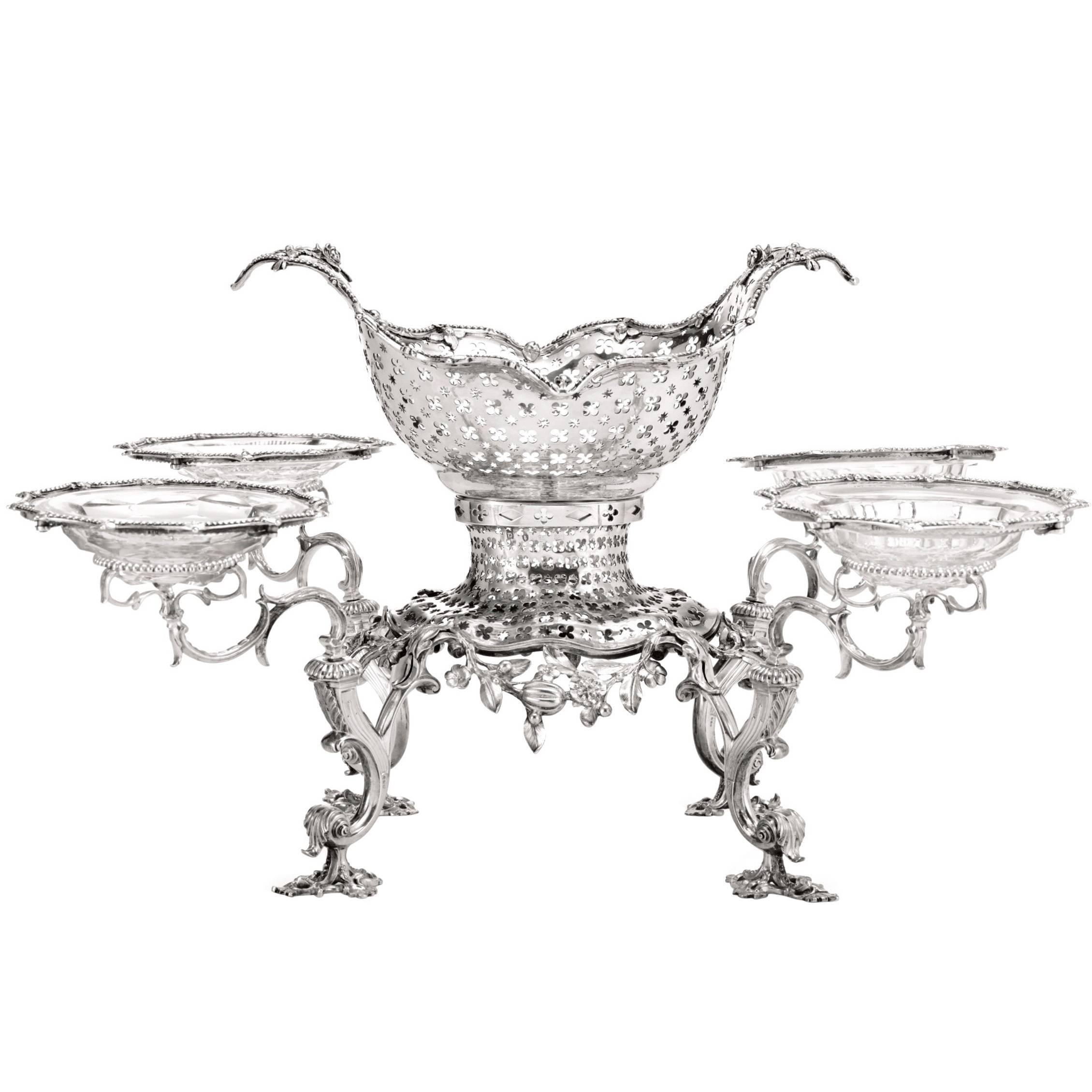 Georgian, Sterling Silver Epergne, Thomas Pitts, 1760
