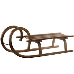 19th Century Grindelwald Ram's Horn Wooden Sled at 1stDibs | rams horn ...