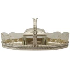 French Silver and Glass Centerpiece, Antique, circa 1900