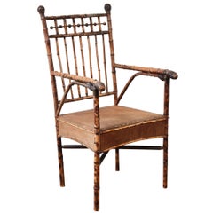 Antique Bamboo Stick and Ball Armchair