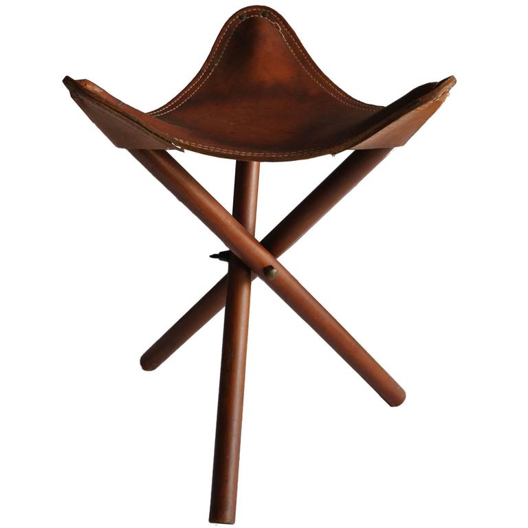 Campaign Tripod Folding Stool at 1stDibs