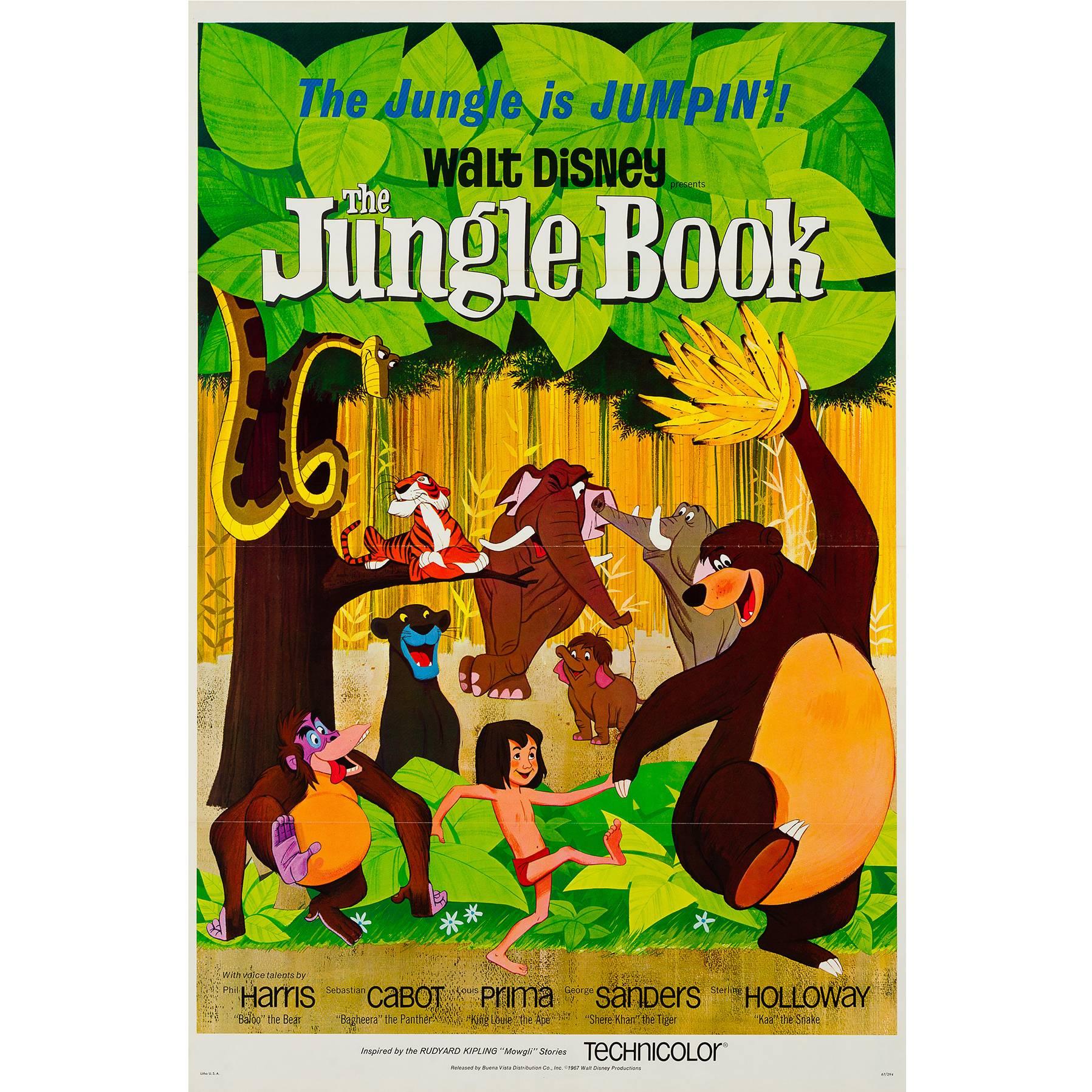 Jungle Book Original Film Poster, Disney, 1967
