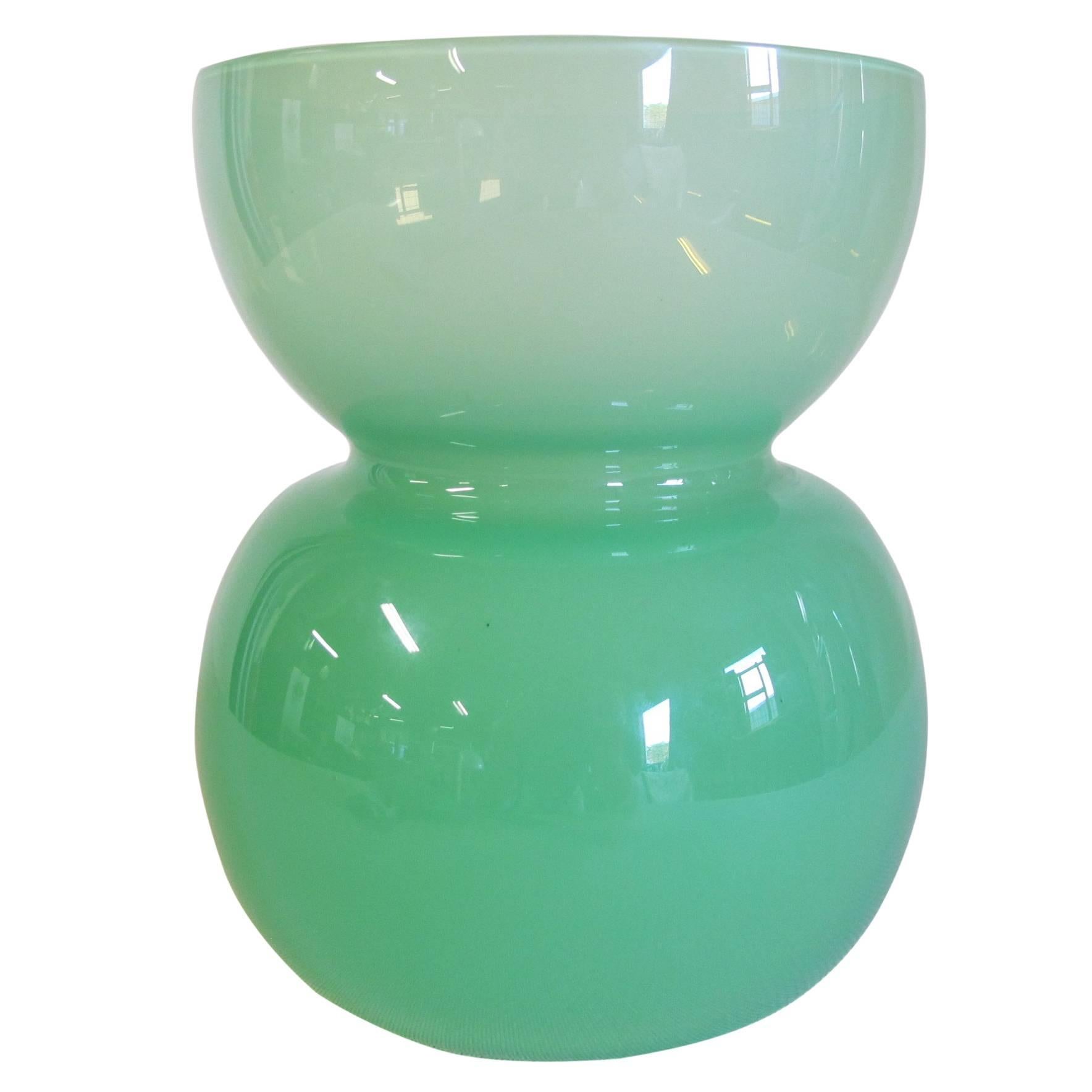 Green Glass Vase by Jan van der Vaart, Leerdam Unica 95019 For Sale