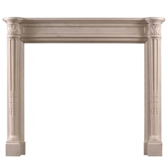 White Marble Fireplace in the Louis XVI Manner