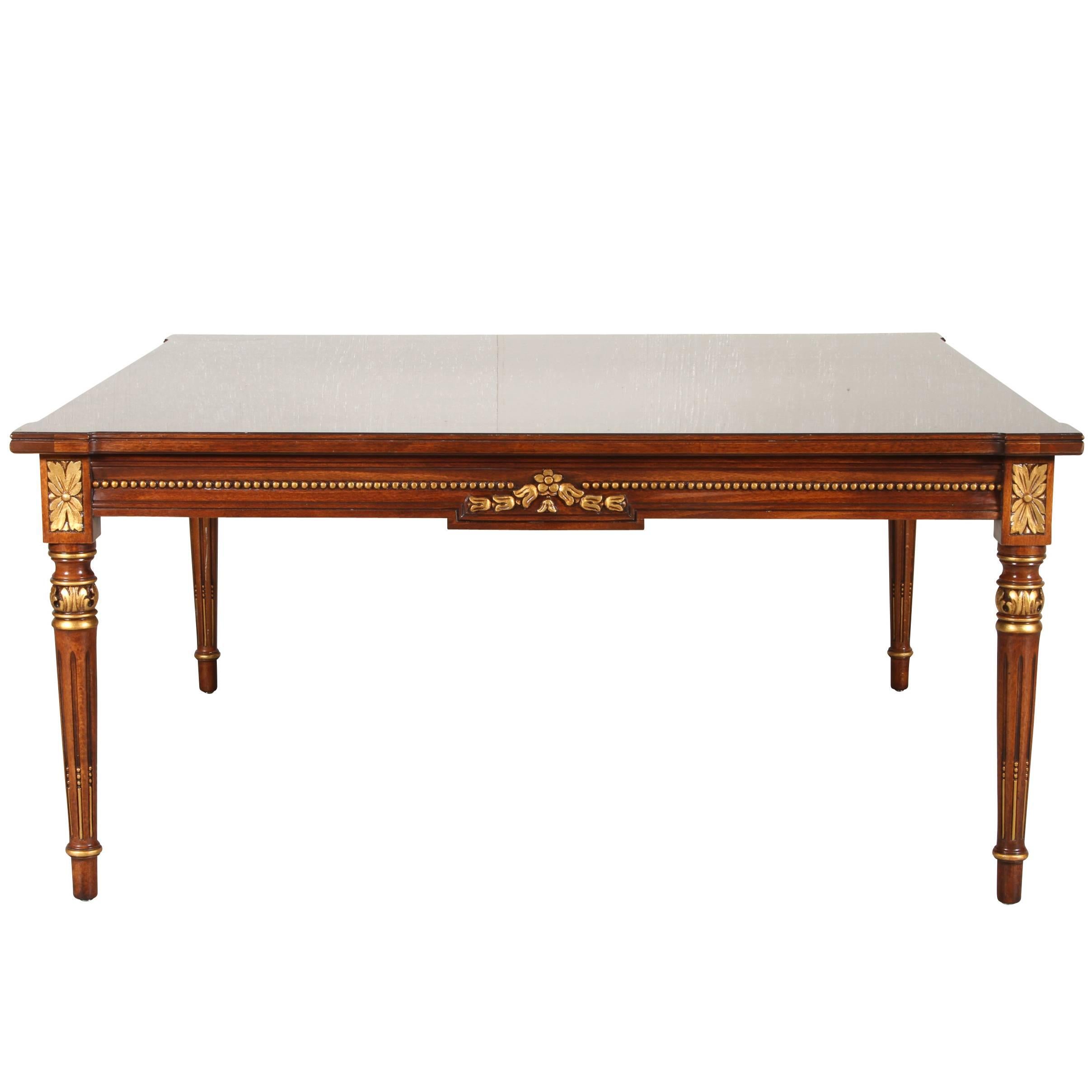 Karges Mahogany Coffee Table with Gilt Accents