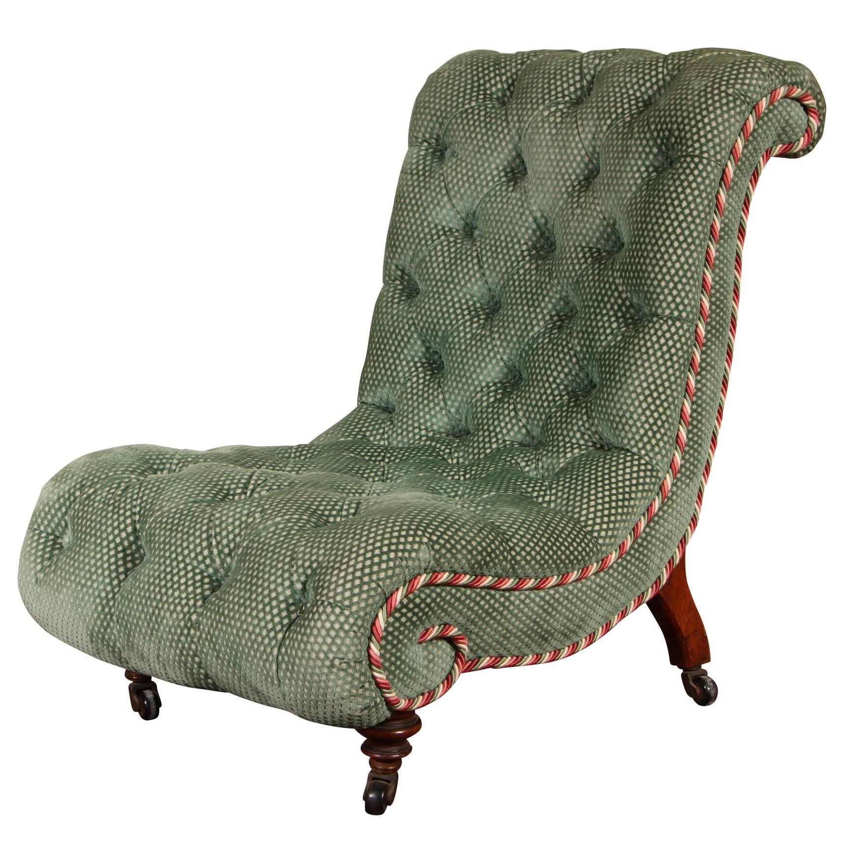 19th Century English Regency Style Sling Form Slipper Chair