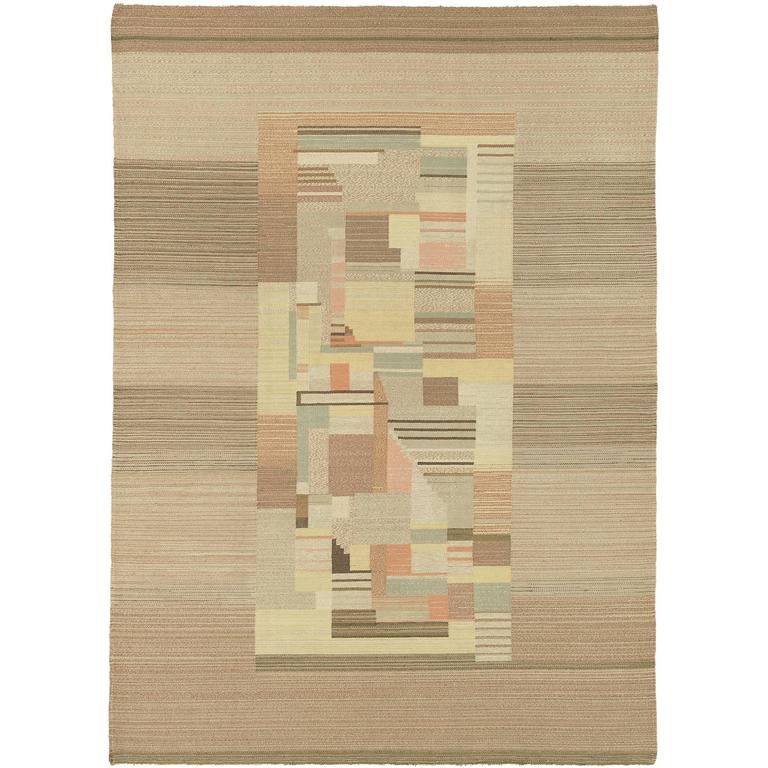 Mid-20th Century Finnish Flat Weave Carpet by Greta Skogster-Lehtinen For Sale