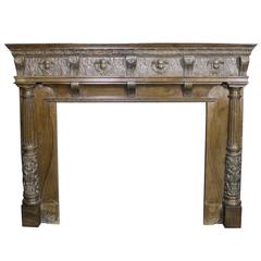 Large 19th Century Carved Oak Fire Surround 9