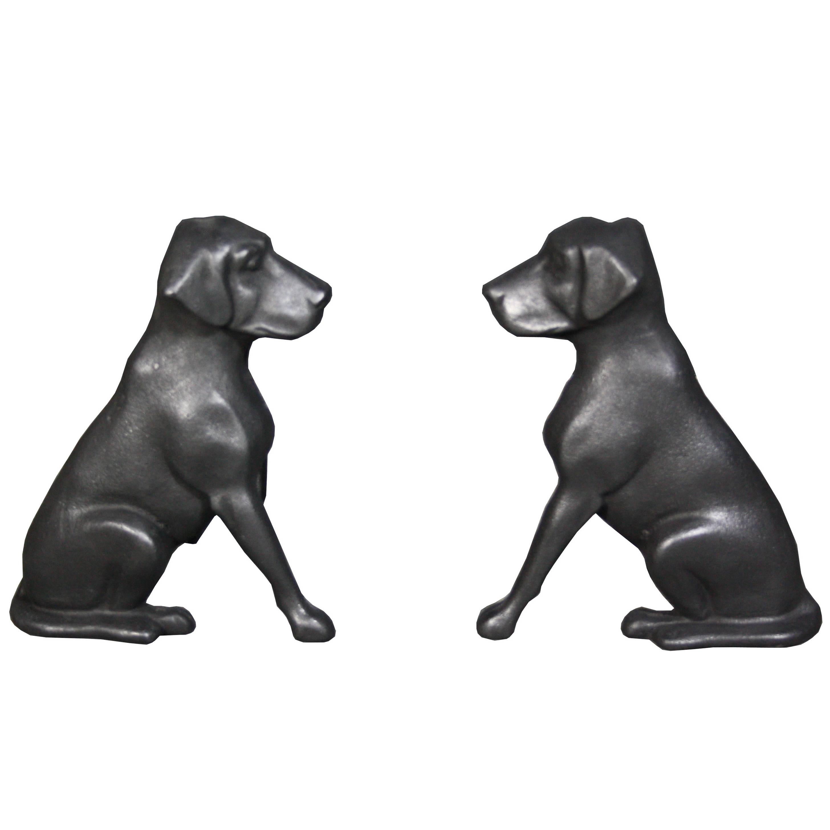 Pair of Cast Iron Fire Dogs by ‘Liberty Foy, St Louis’