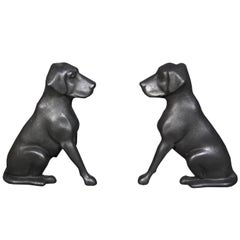 Retro Pair of Cast Iron Fire Dogs by ‘Liberty Foy, St Louis’