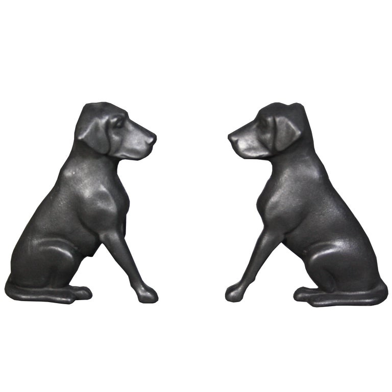 Pair of Cast Iron Fire Dogs by ‘Liberty Foy, St Louis’ at 1stDibs