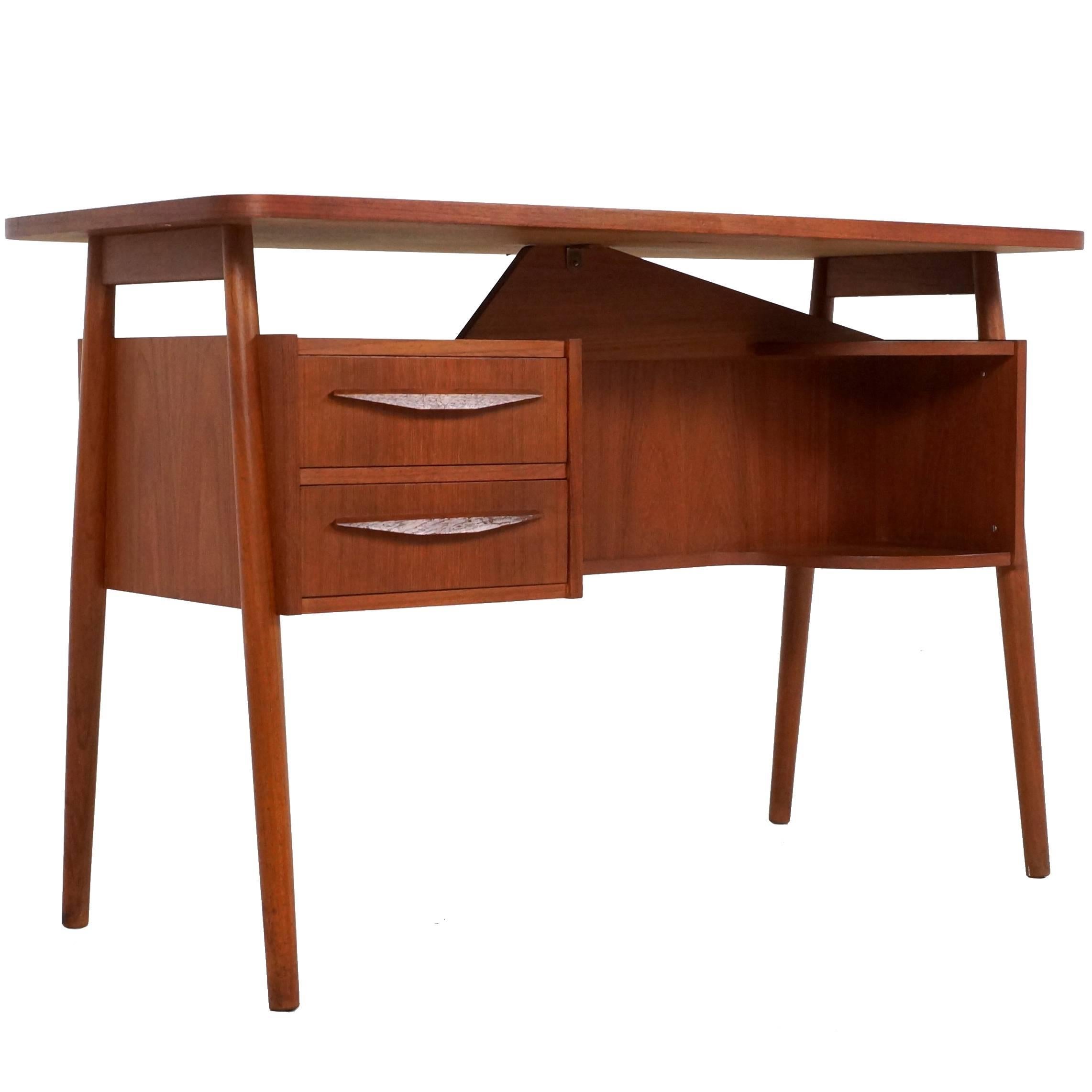 Small Teak Desk by G. Tibergaard for Ikast Møbelfabrik, Denmark