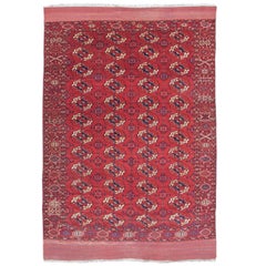 Tapis Tekke rouge garance de la fin du 19ème siècle