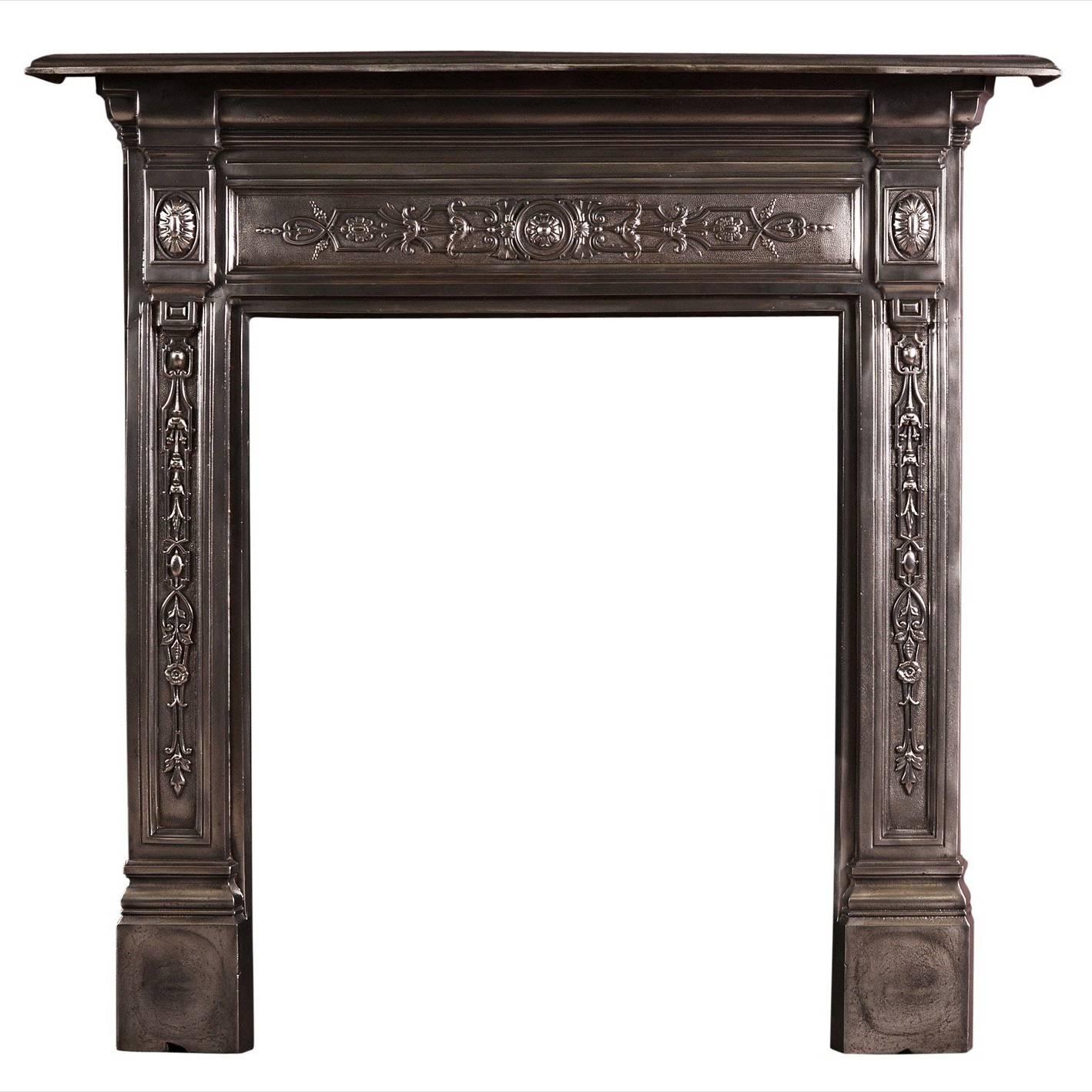 Small Late Victorian Cast Iron Fireplace