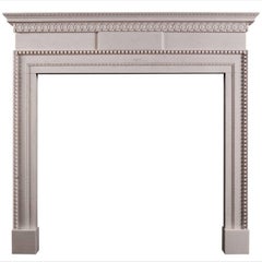 Vintage Delicate, Late Georgian Style White Marble Fireplace