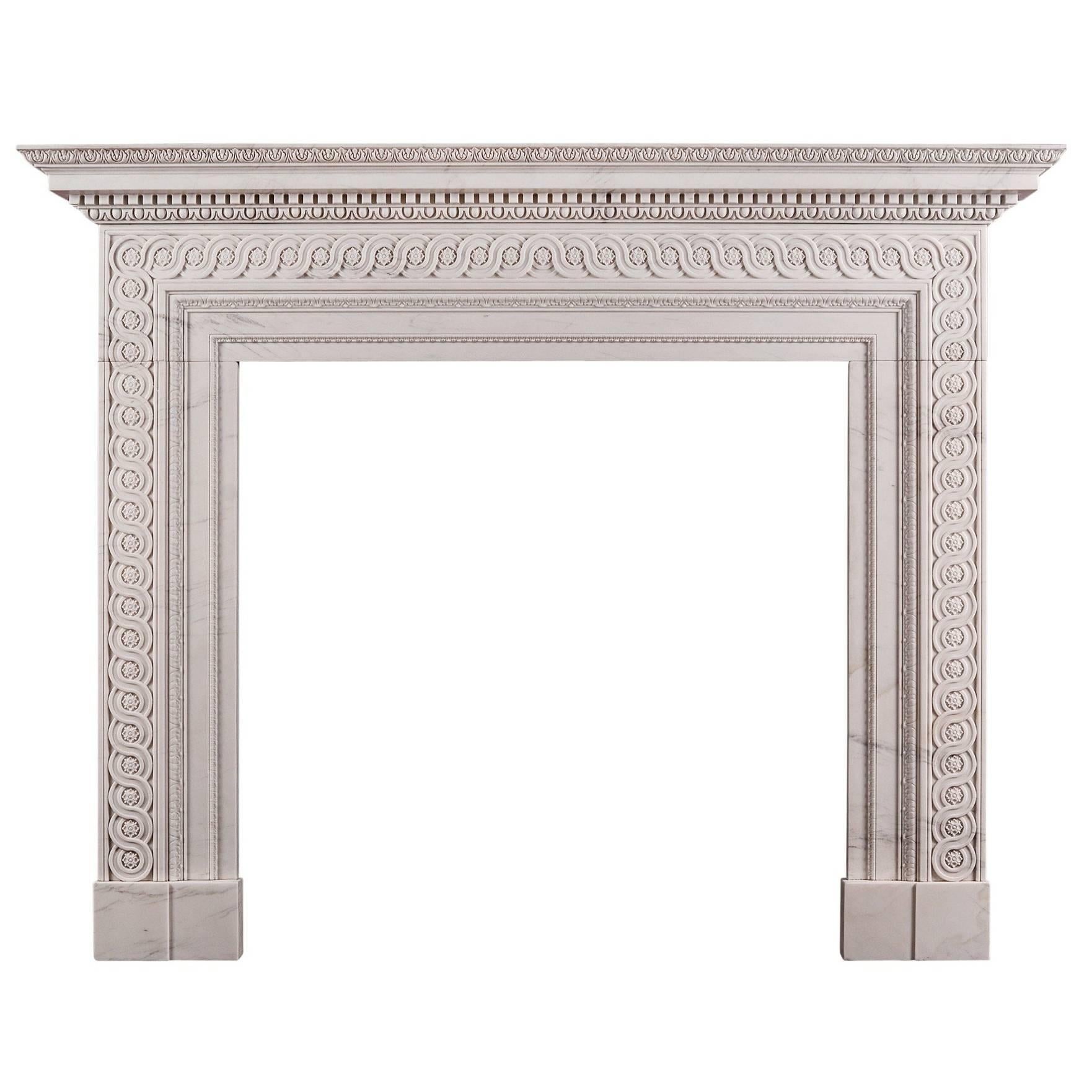 Georgian Marble Fireplace in the Manner of James Adam For Sale