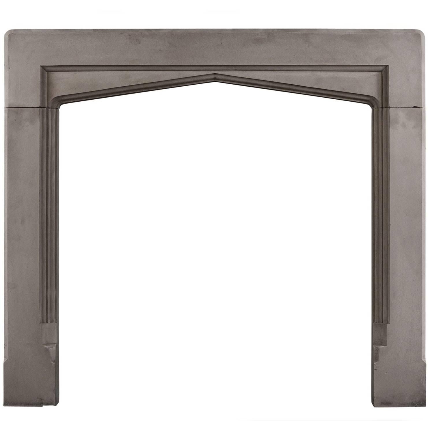 Small Gothic Style Fireplace in Purbeck Stone For Sale