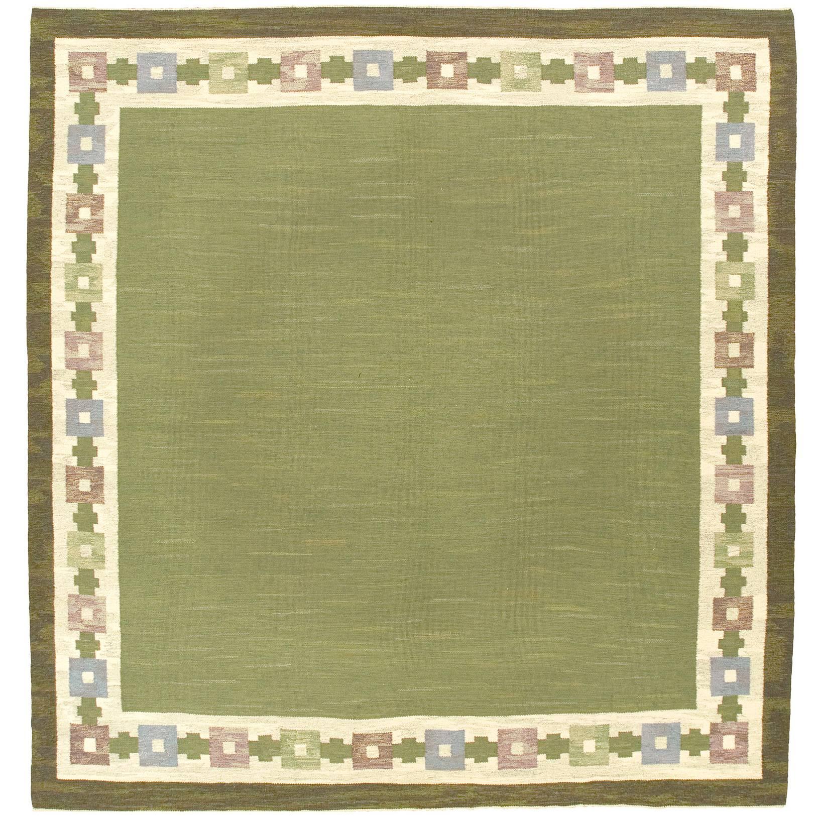 Mid-20th Century Swedish Flat Weave Carpet For Sale
