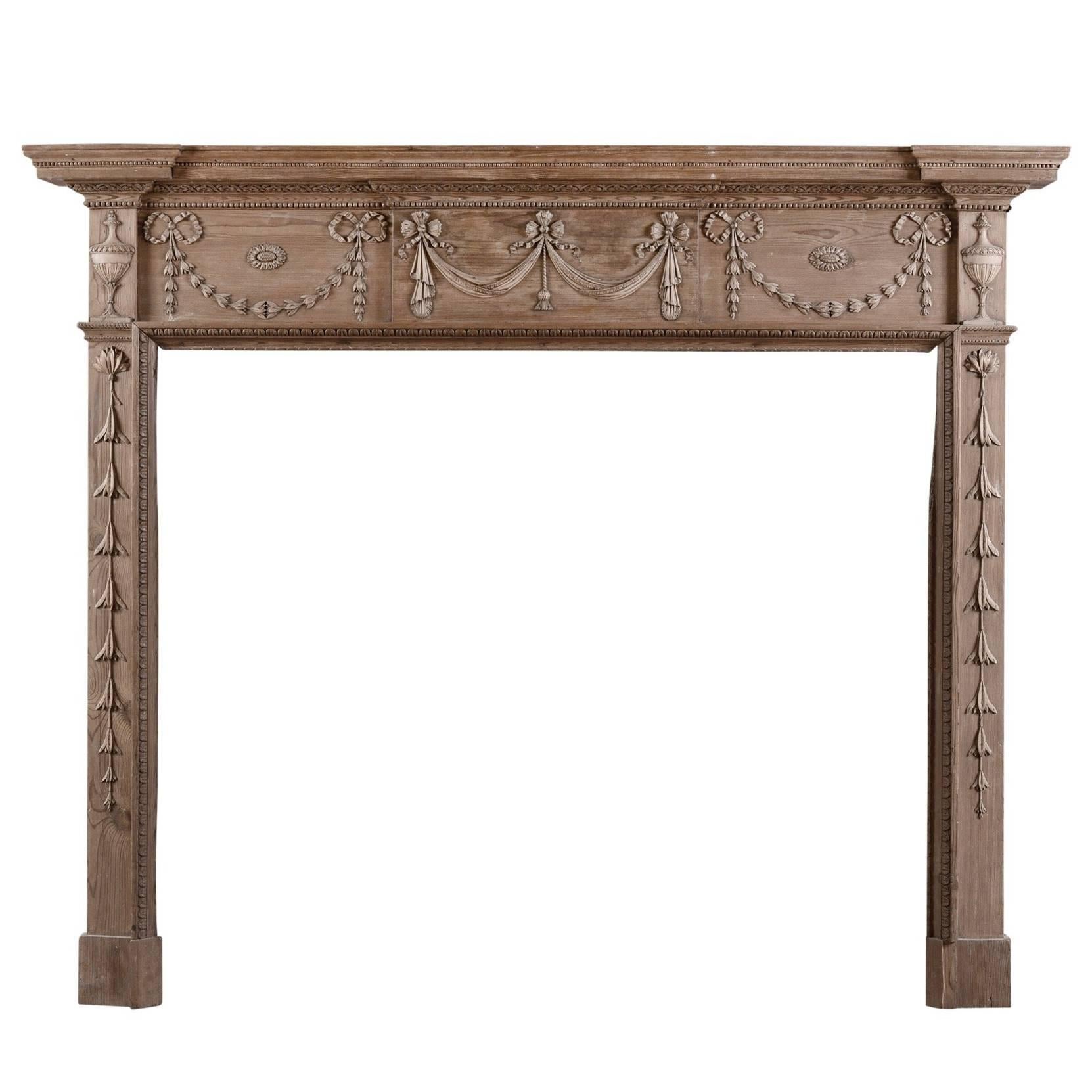 Carved Pine Fireplace in the Georgian Style