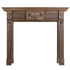 Antique English Wood Fireplace in the Georgian Style