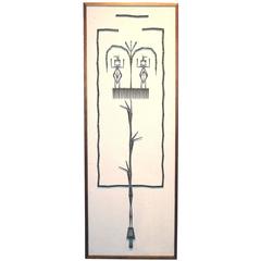 Mid-Century Modern Plaster and Metalwork Brutalist Wall Art 4