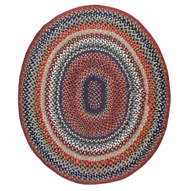Vintage American Braided Rug For Sale at 1stDibs | vintage braided rug,  american braided rugs, vintage braided rugs