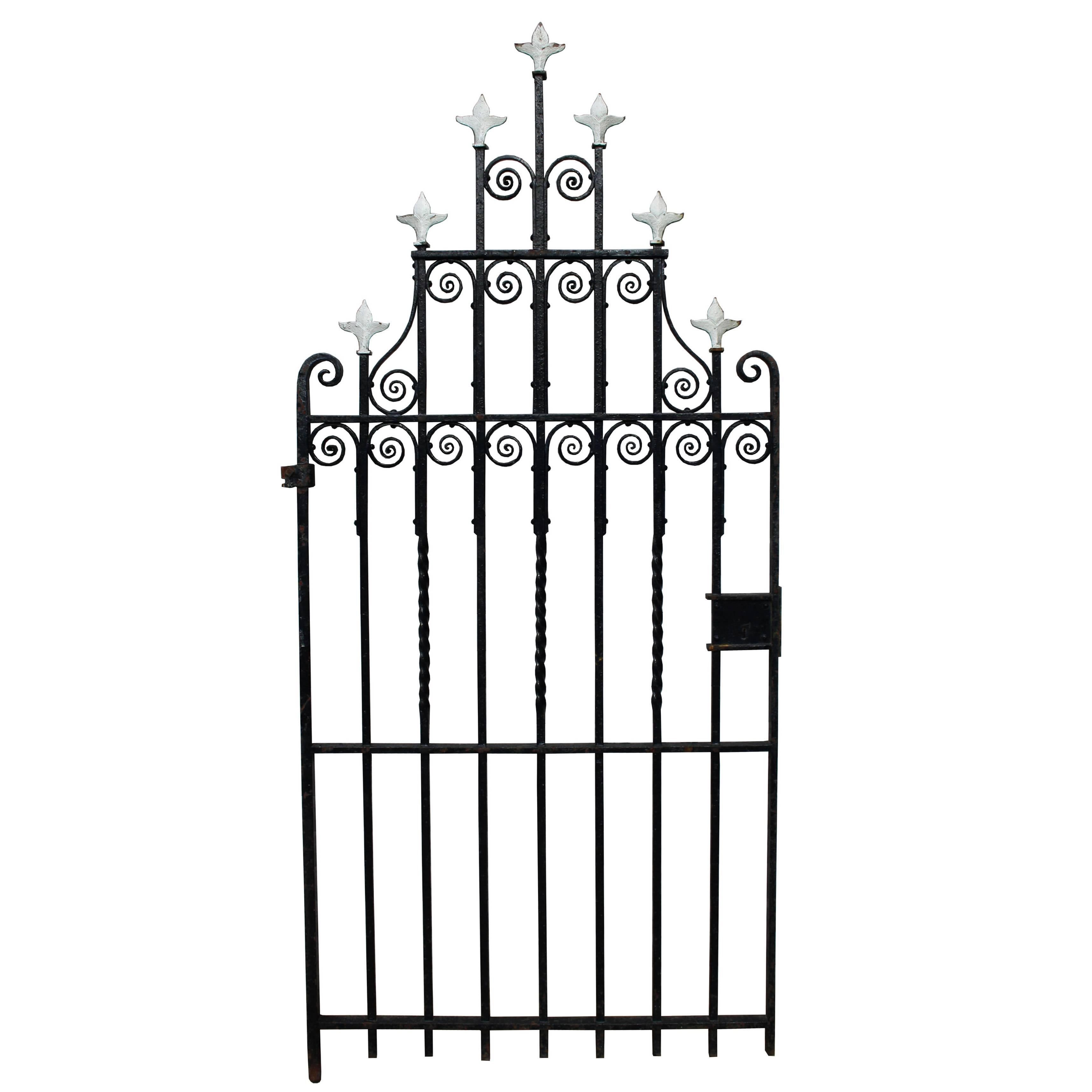 Antique Wrought Iron Side / Pedestrian Gate For Sale