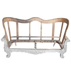 19th Century Carved Wood Sofa Frame