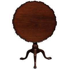 Antique Tilt-Top Mahogany Piecrust Table, England, circa 1760