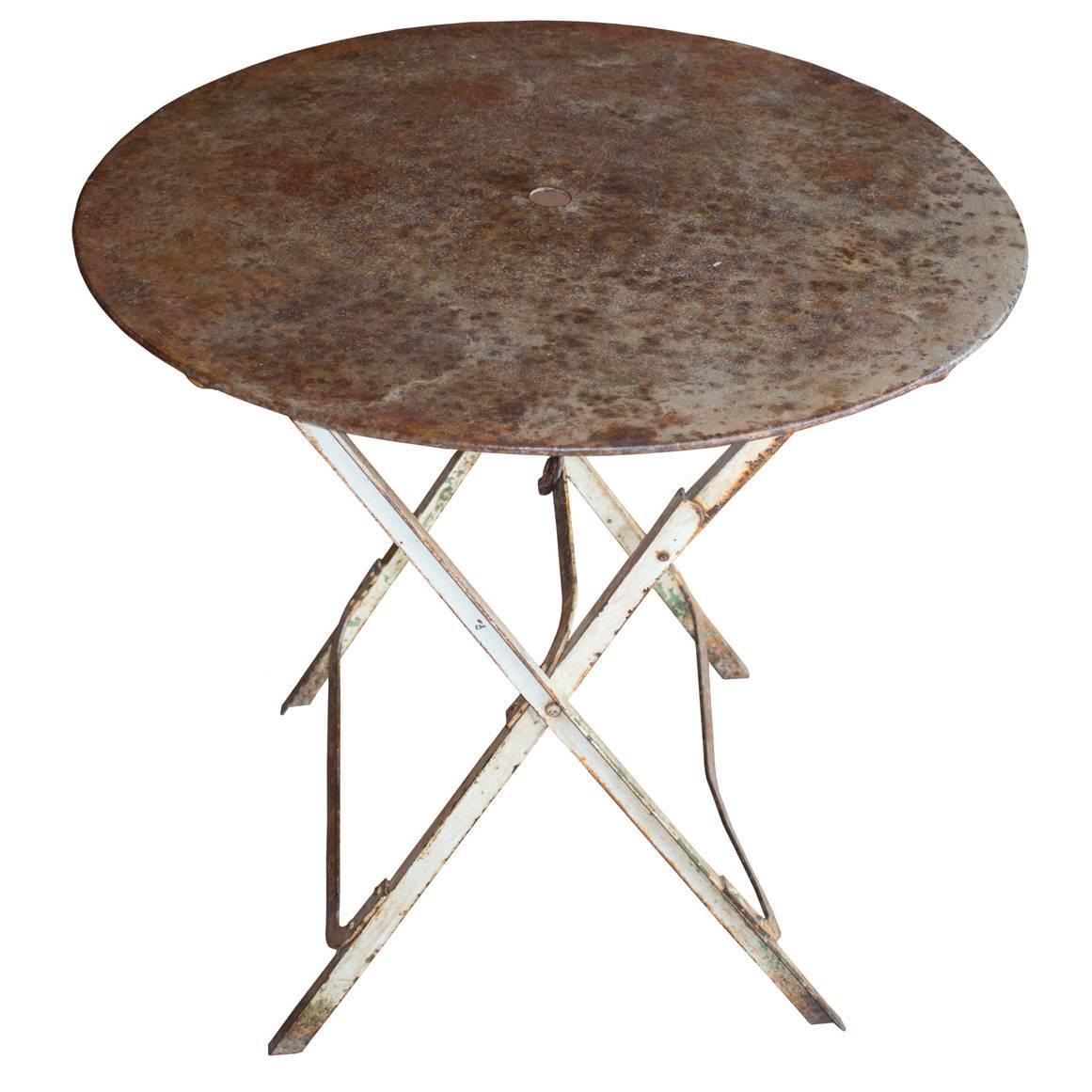 Antique French Folding Bistro or Garden Table For Sale at 1stdibs