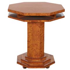 French Art Deco Amboyna Octagonal Side Table