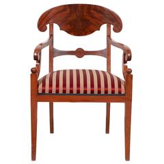 Swedish Empire Karl Johan Mahogany Armchair