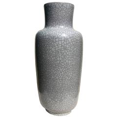 Large Floor Vase in Gray Crackled Glaze by Glatzle for Karlsruhe Majolica, 1960