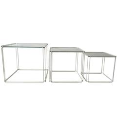 Minimalistic Nesting Tables 'Isocele' by Max Sauze, 1970s