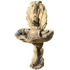 Reclaimed Carved Limestone Garden Fountain