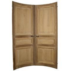 Pair of Antique Curved Oak and Walnut Doors 11