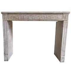 Antique 19th Century Sandstone Fireplace with a Carved Meander
