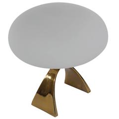 Mid-Century Modern Brass and Glass Arch Table Lamp by Laurel Lamp Company