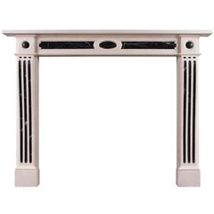 George III Style Fireplace in White and Black Marble 6