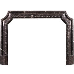 English Marble Bolection Fireplace in Nero Marquina