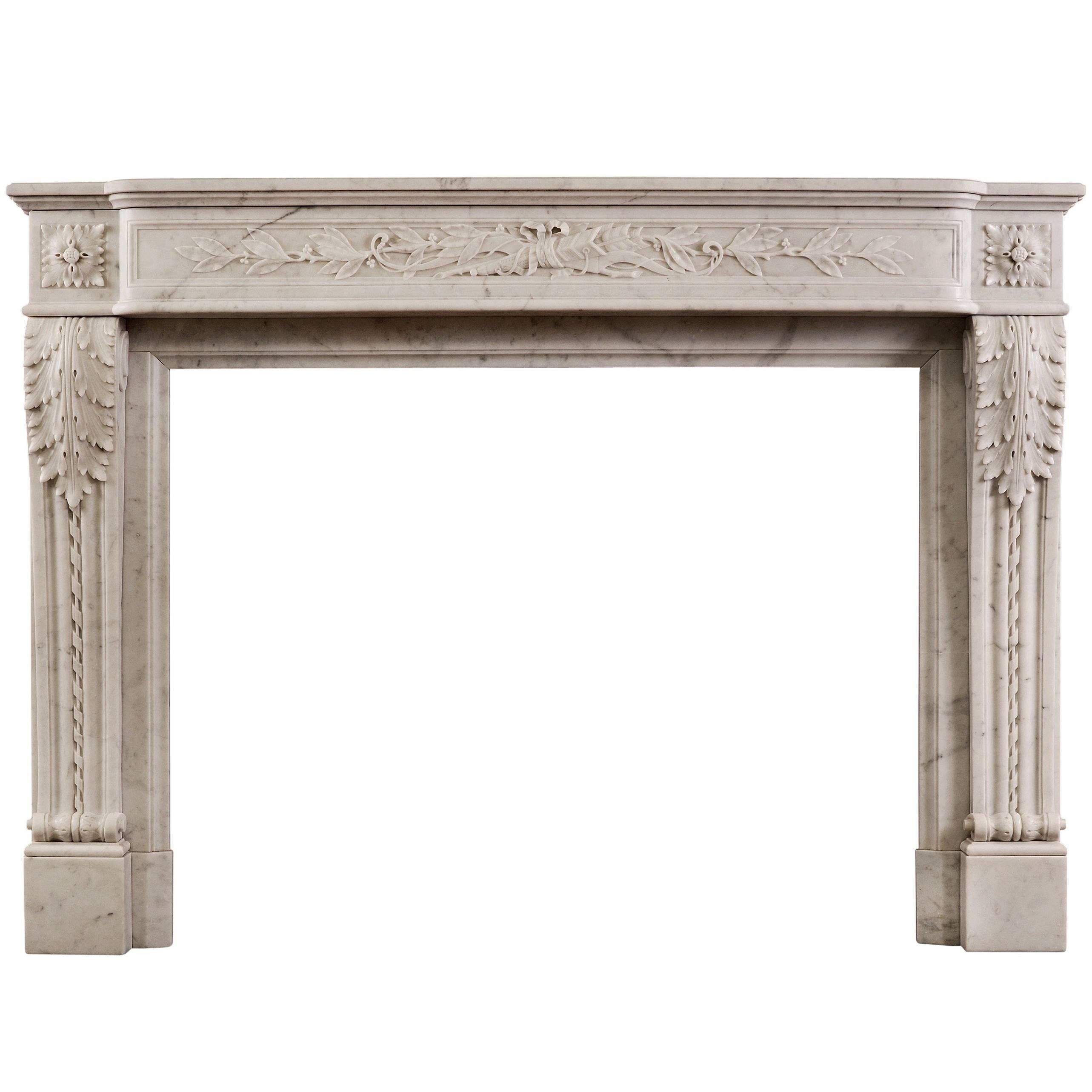 19th Century French Louis XVI Style Fireplace