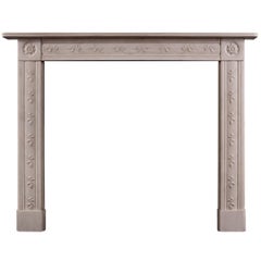 Delicate English Regency White Marble Fireplace