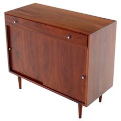 Solid Walnut Petit Credenza or Dresser with Sliding Doors
