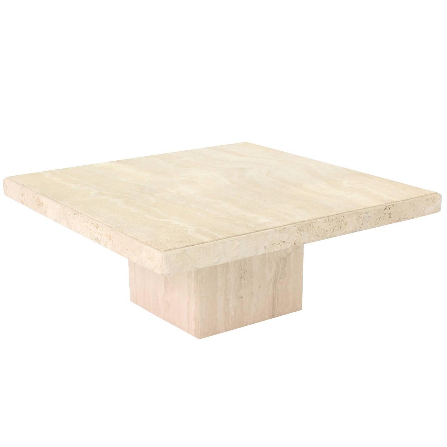 Square Solid Travertine Coffee Table