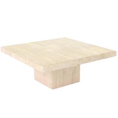 Square Solid Travertine Coffee Table