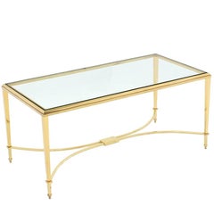 Solid Brass and Glass Top Coffee Table