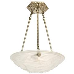 A Rene Lalique Style Art Deco Pendant Fixture 3
