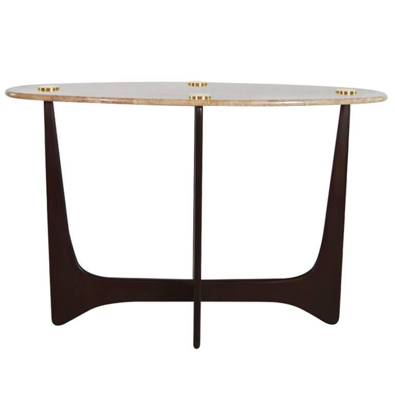 Marble-Top Opalo Console Table For Sale