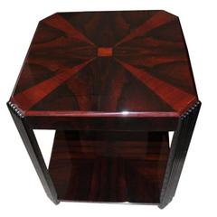 Palisander Art Deco Side Table with Fluted Legs